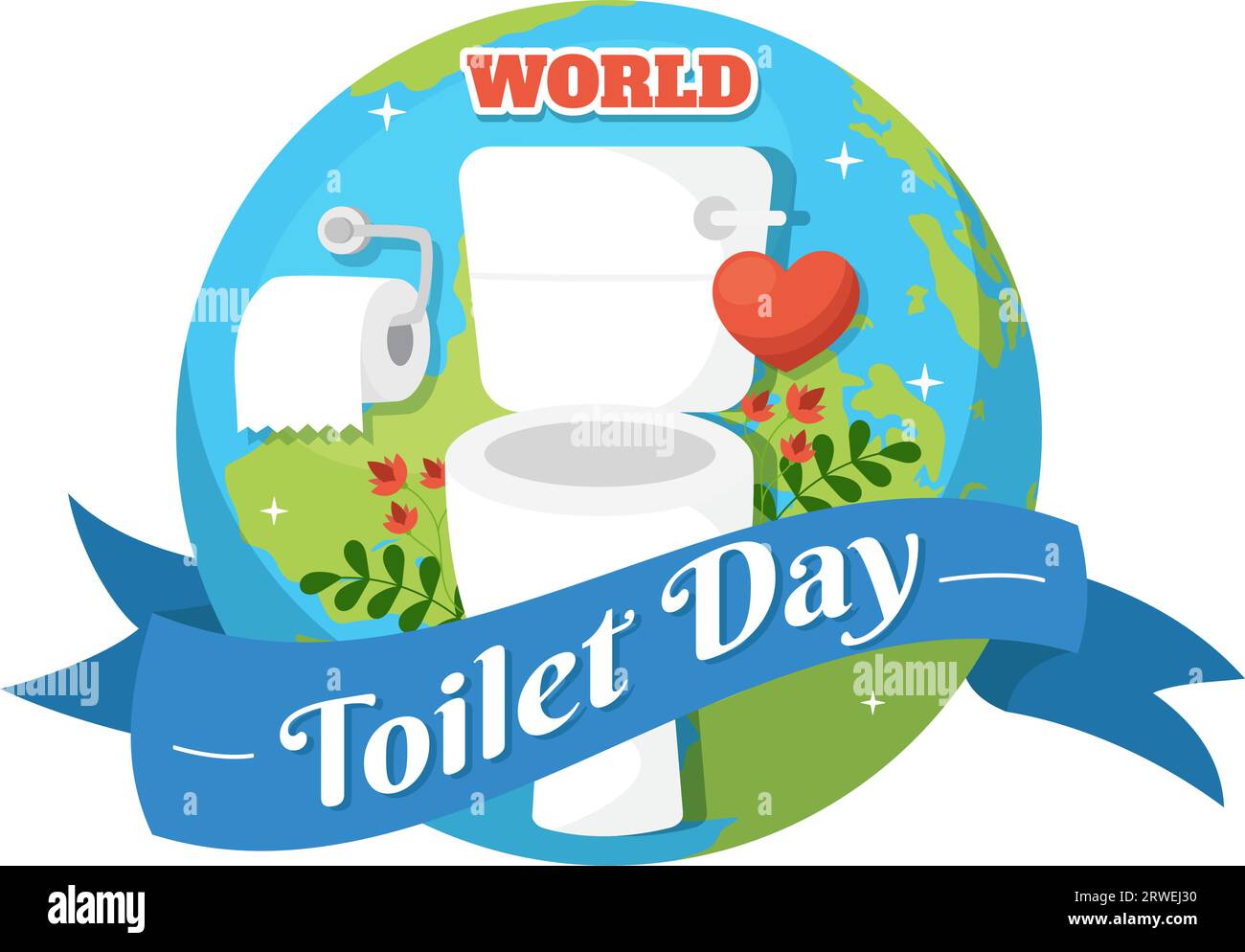 World Toilet Day Vector Illustration on 19 November with Earth and