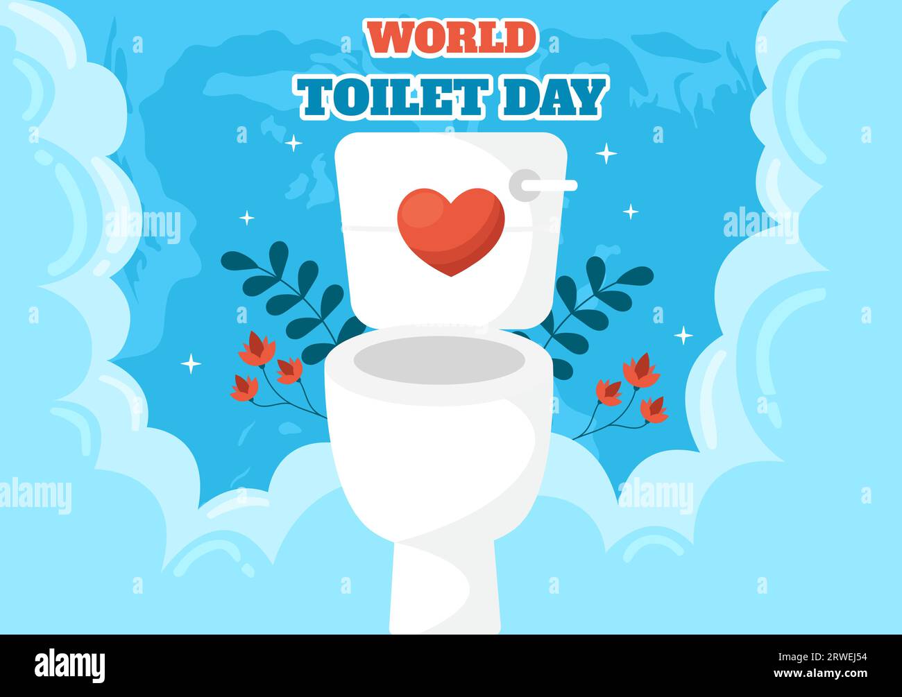 World Toilet Day Vector Illustration on 19 November with Earth and