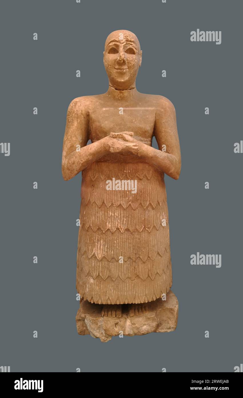 Statue of Lugal-dalu, Sumerian King of the Mesopotamian city of Adab in the 3rd millennium BCE, c. 2500 BCE At Istanbul Istanbul Archaeological Museum Stock Photo
