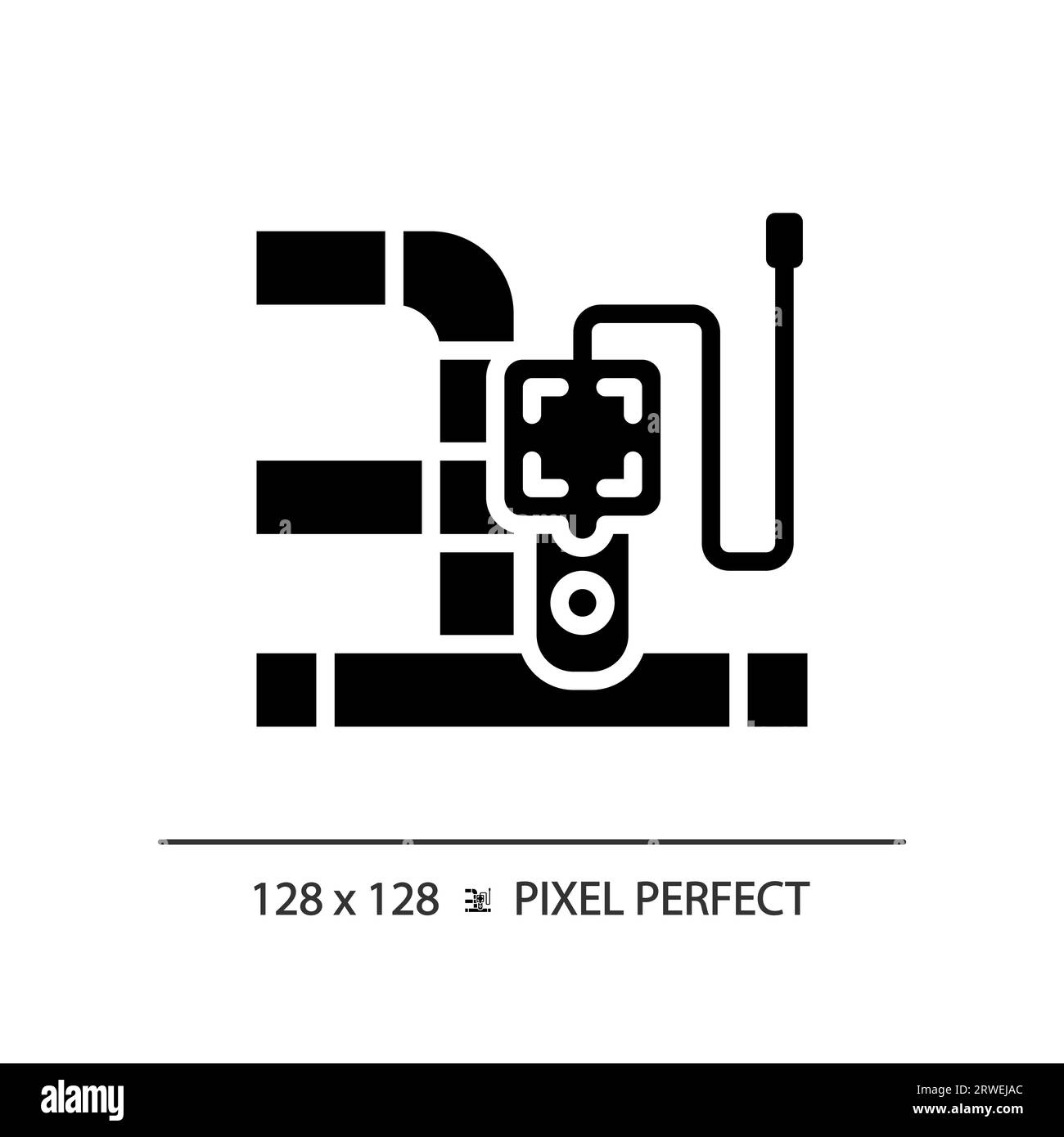 2D black glyph style pipeline and device icon Stock Vector