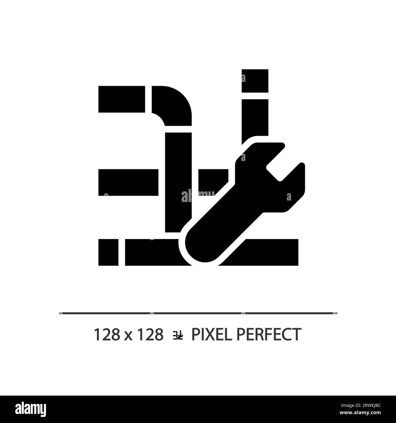 2D black glyph style pipe repair icon Stock Vector Image & Art Alamy