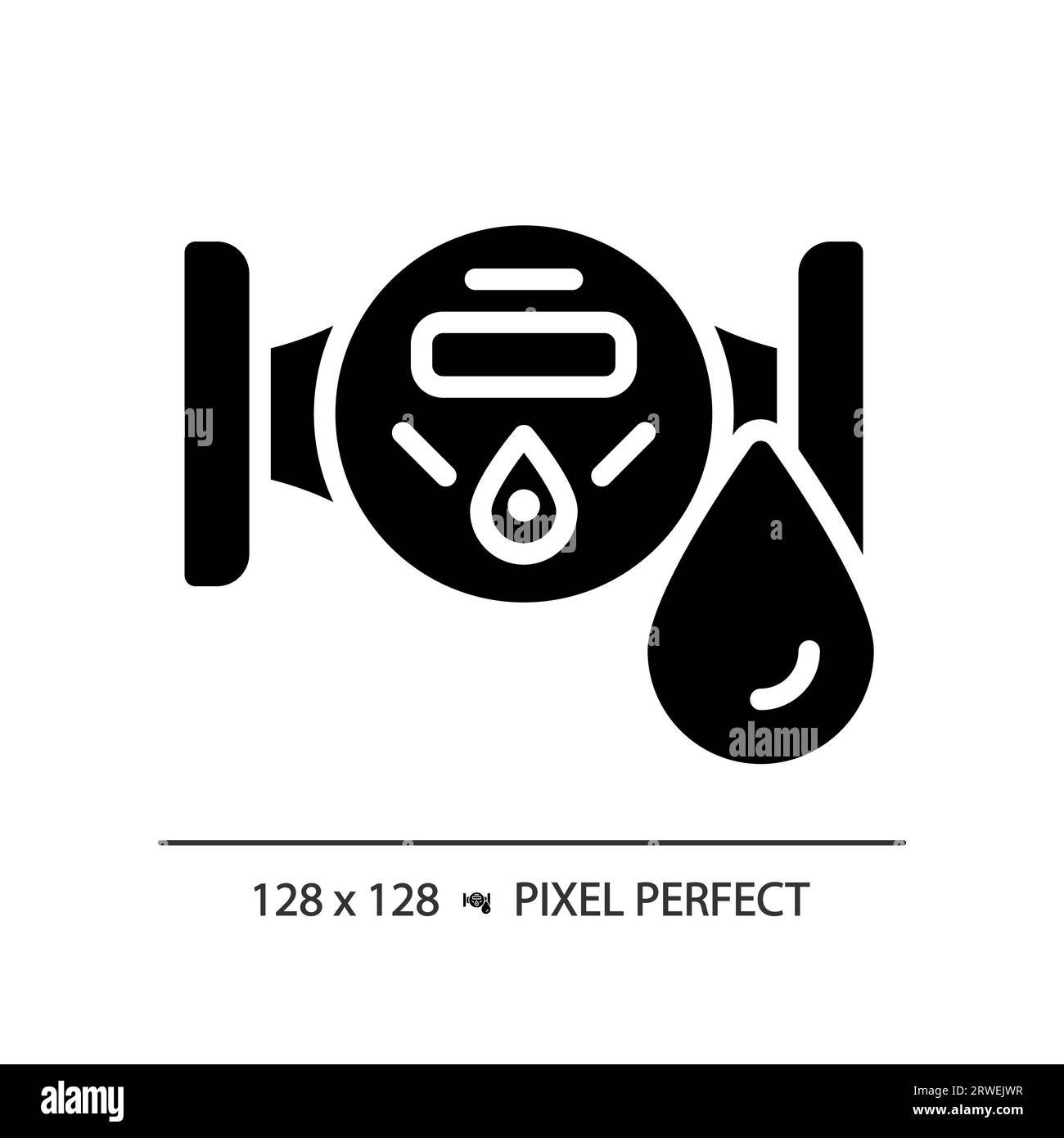 2D black glyph style water meter icon Stock Vector Image & Art - Alamy