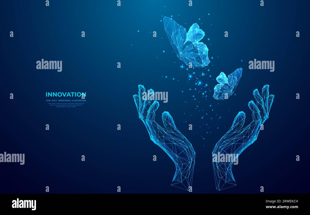Butterfly flying woman hands Stock Vector Images - Alamy