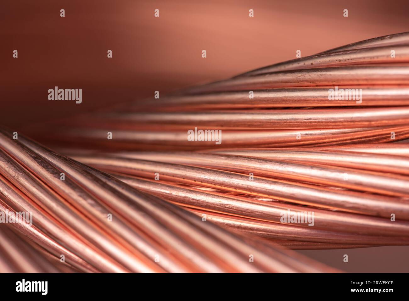 Copper wire cable, raw material energy industry Stock Photo Alamy