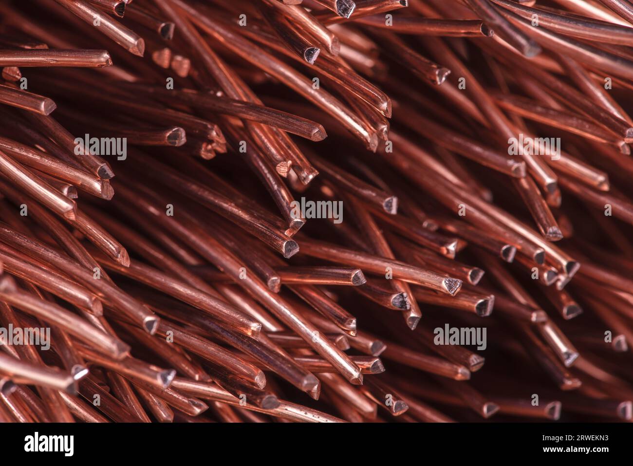 Copper wire cable, component of raw material and metals industry Stock