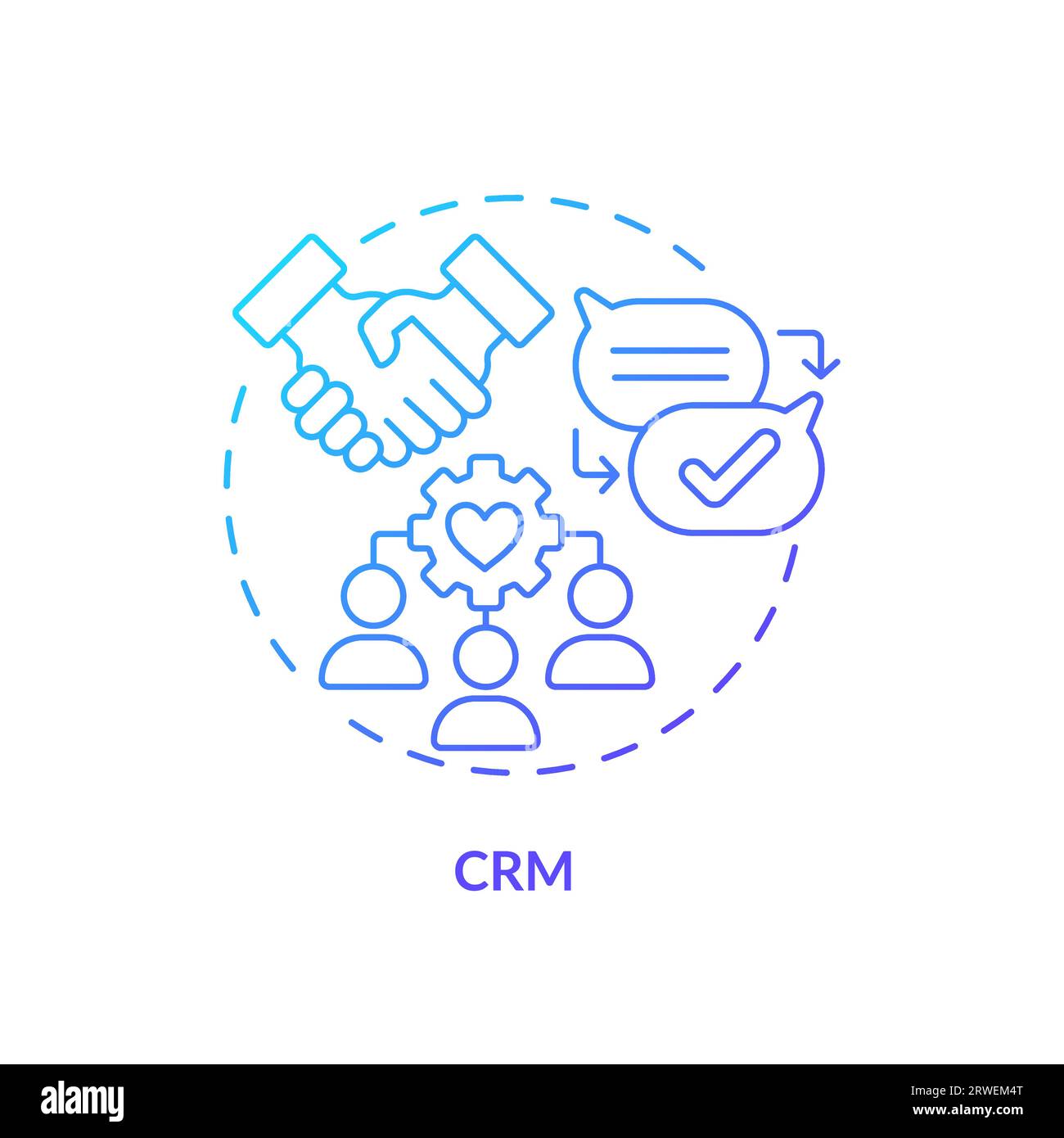 2D gradient CRM line icon concept Stock Vector