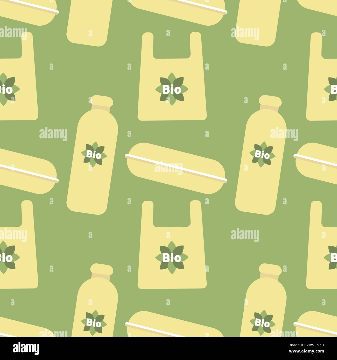 Green pattern biodegradable packaging bag box container bottle. Ecology ...