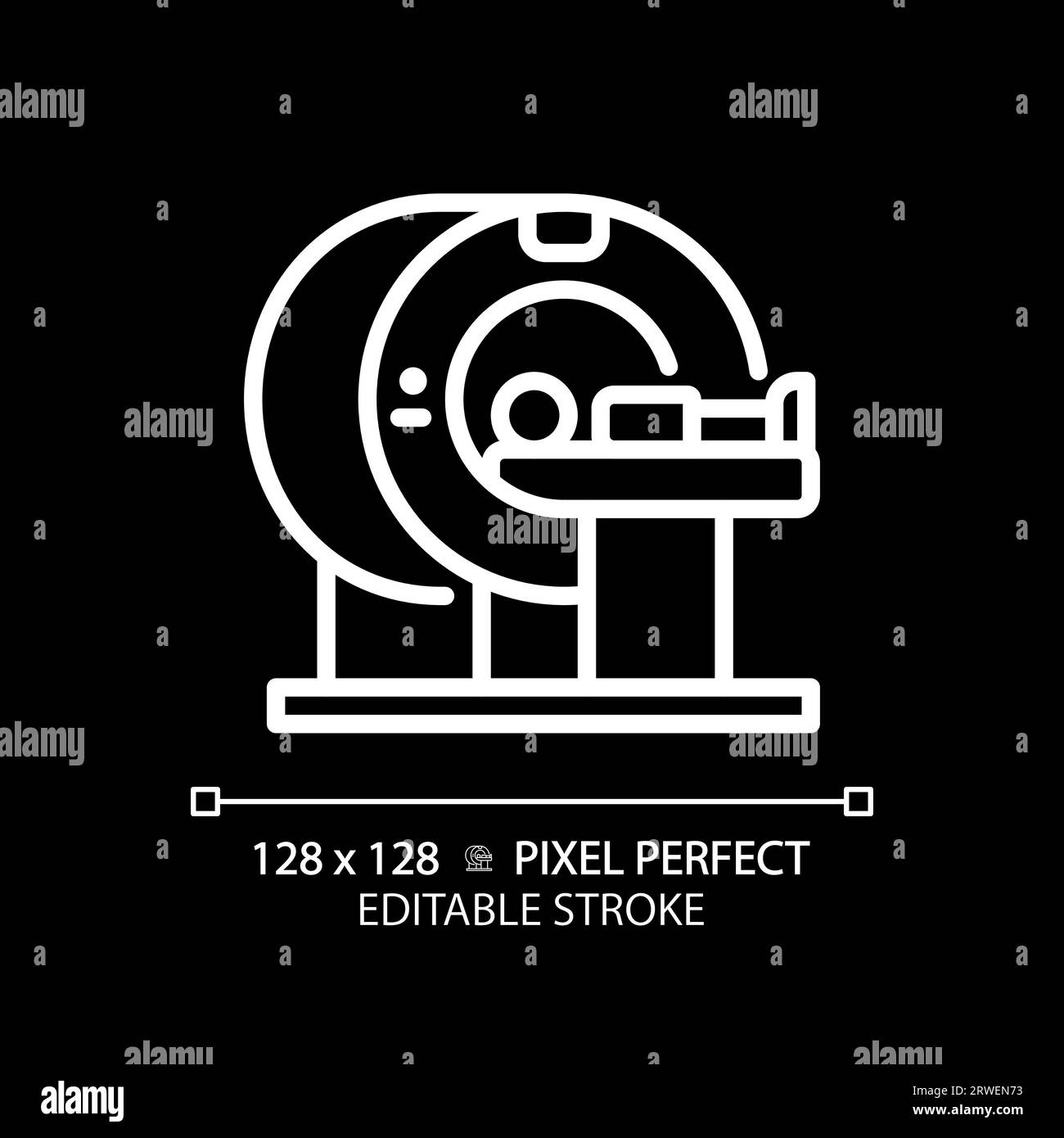 Mri Machine Pixel Perfect White Linear Icon For Dark Theme Stock Vector Image And Art Alamy 1535