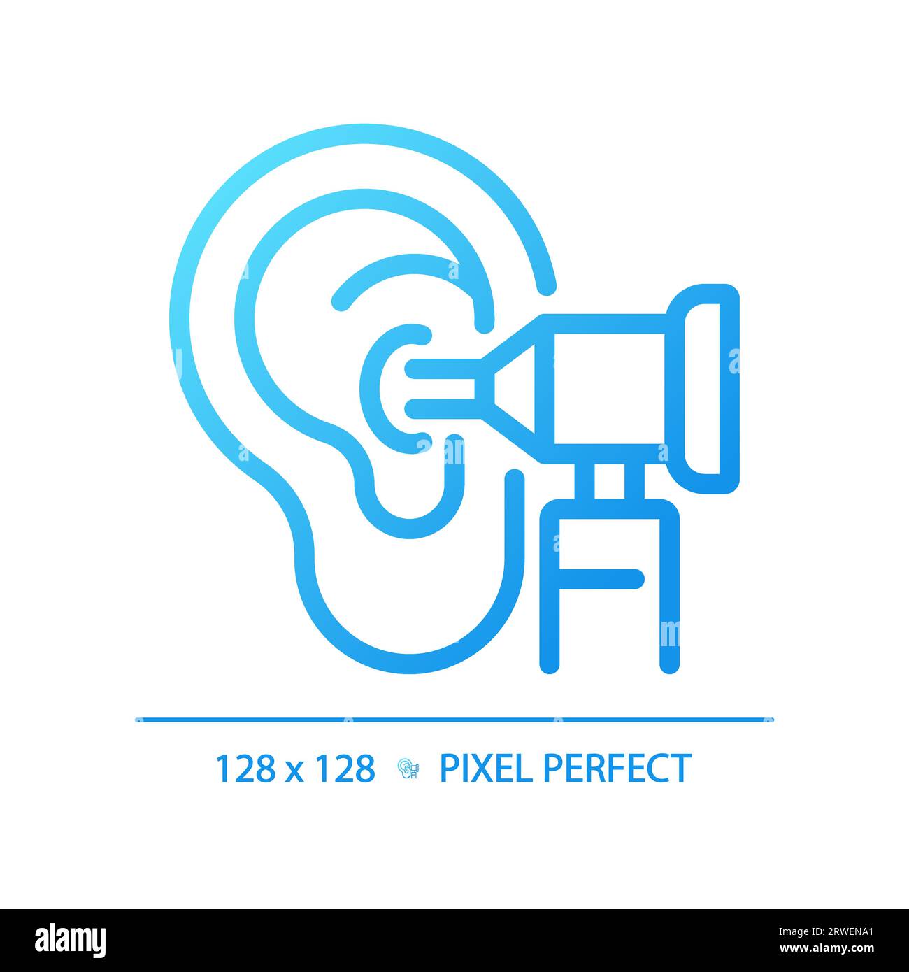 Otoscope pixel perfect gradient linear vector icon Stock Vector