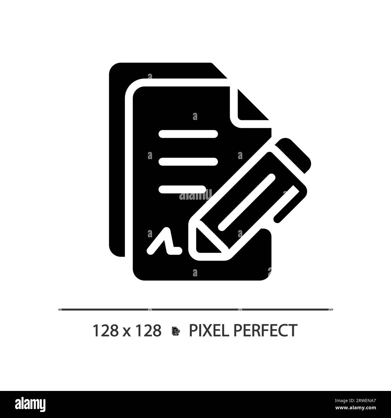 2D contract glyph style black icon Stock Vector Image & Art - Alamy