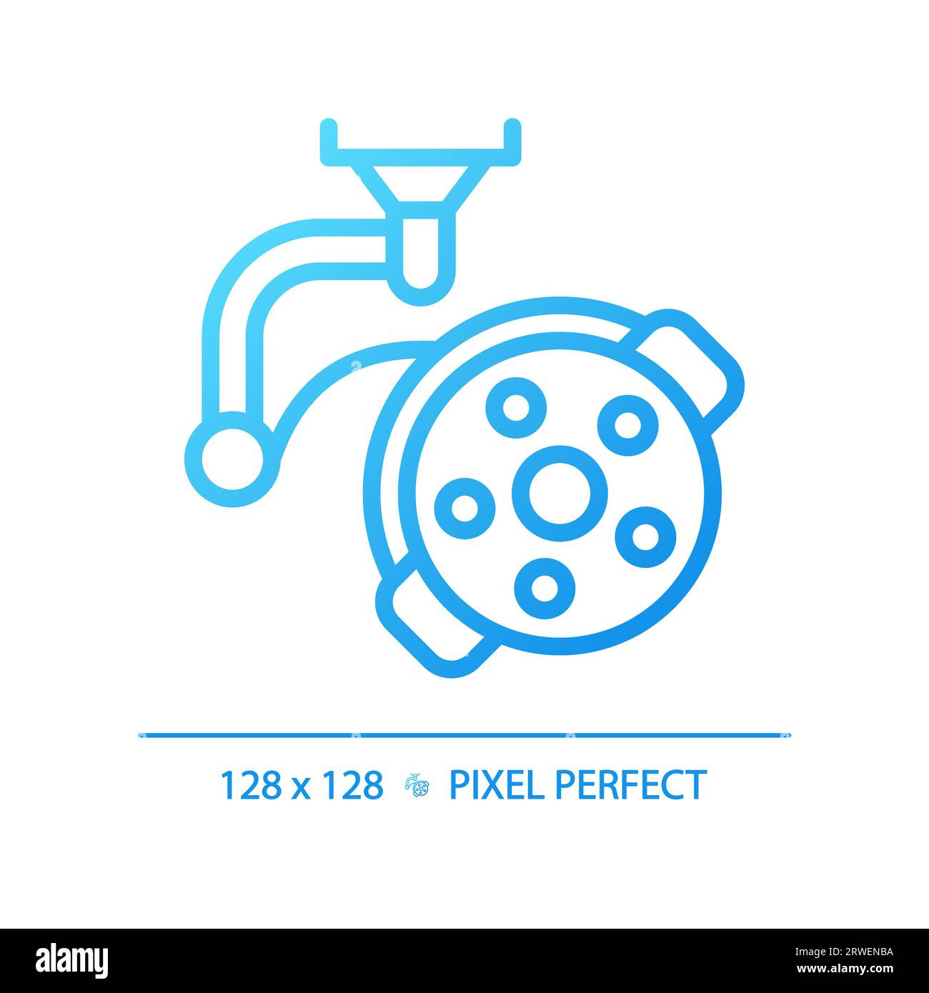 Surgical lamp pixel perfect gradient linear vector icon Stock Vector