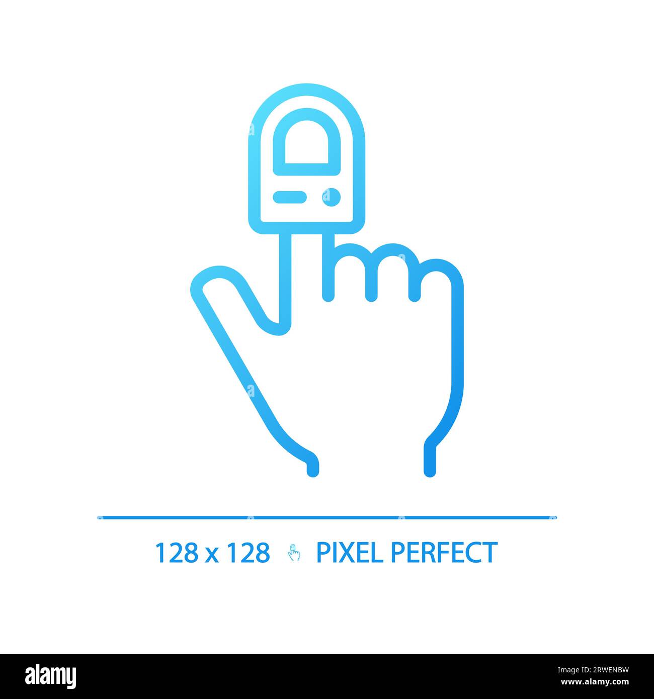 Pulse oximeter pixel perfect gradient linear vector icon Stock Vector