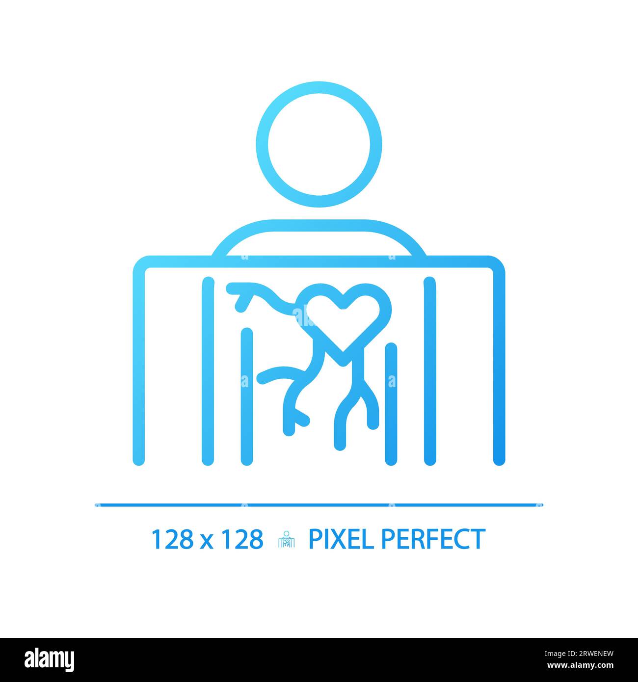 Angiography pixel perfect gradient linear vector icon Stock Vector