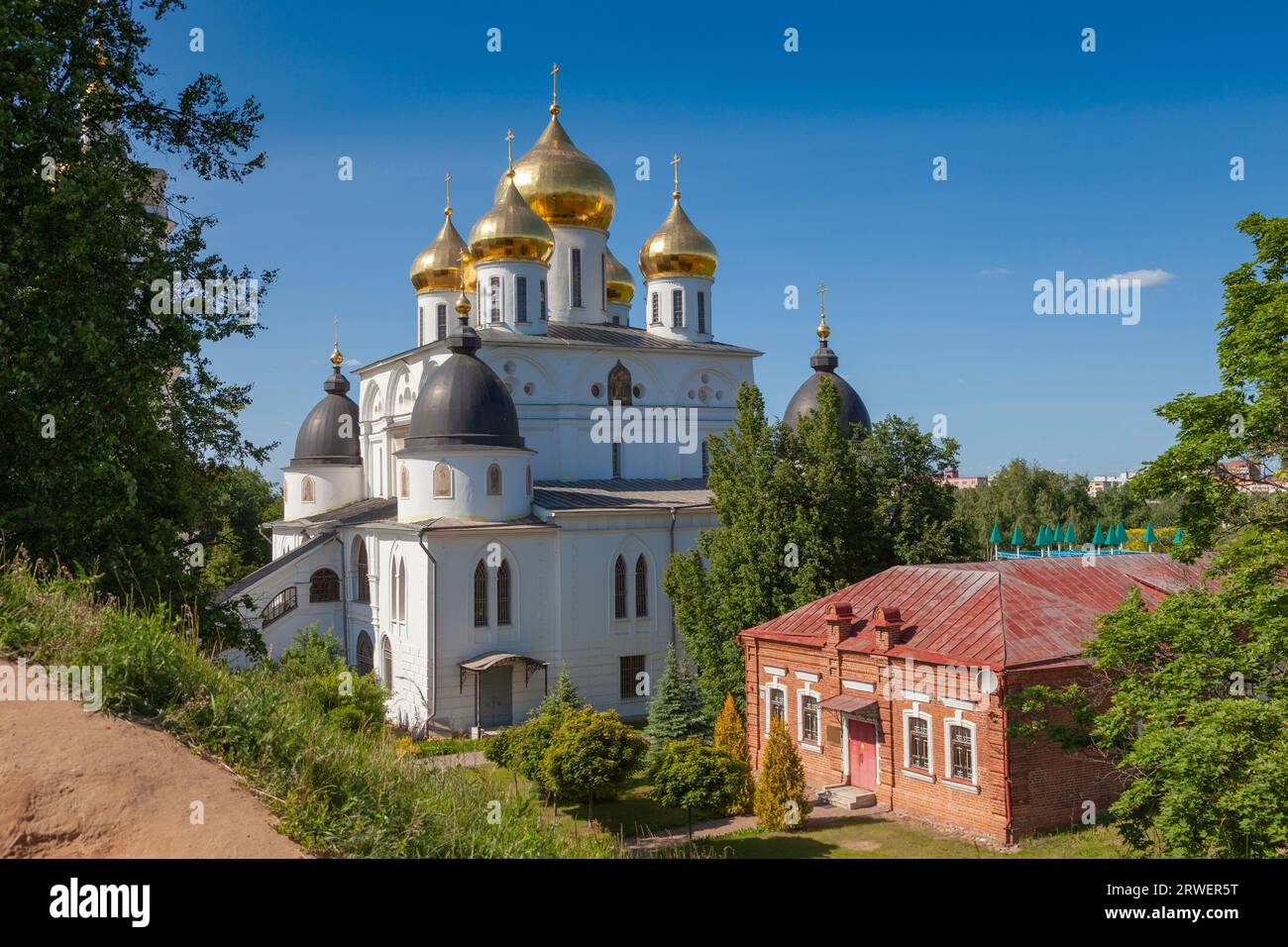 Assumption Cathedral on the territory of the Kremlin in the city of Dmitrov, Russia. Stock Photo