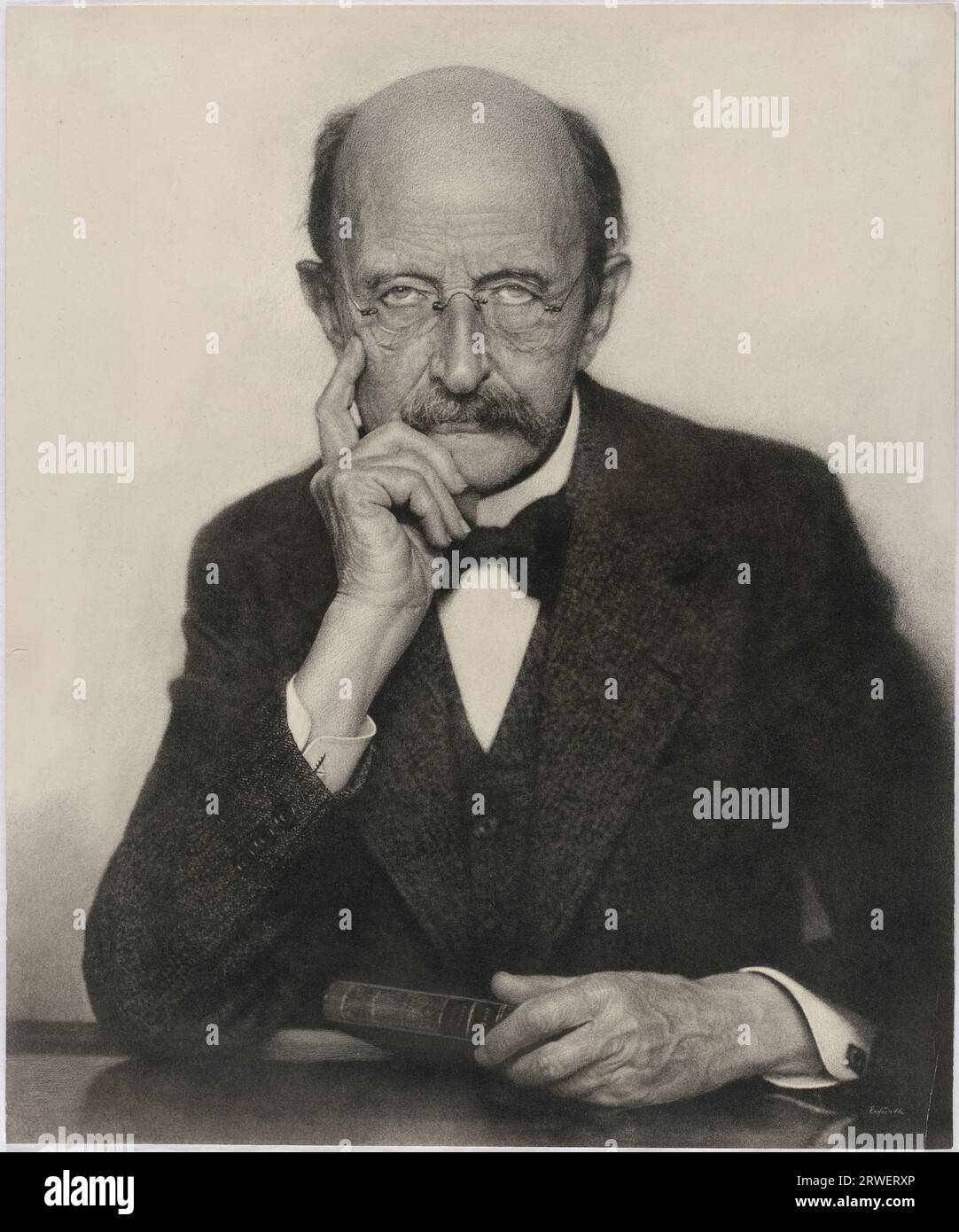 Max Karl Ernst Ludwig Planck (April 23, 1858 - October 4, 1947) was a German physicist in the field of theoretical physics. He is considered the founder of quantum physics, digitally restored reproduction of a public domain photo by Hugo Erfurth. Stock Photo