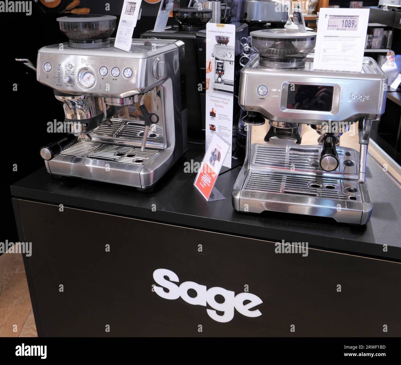 SAGE ELECTRIC COFFEE MACHINES FOR THE HOME ON DISPLAY INSIDE THE