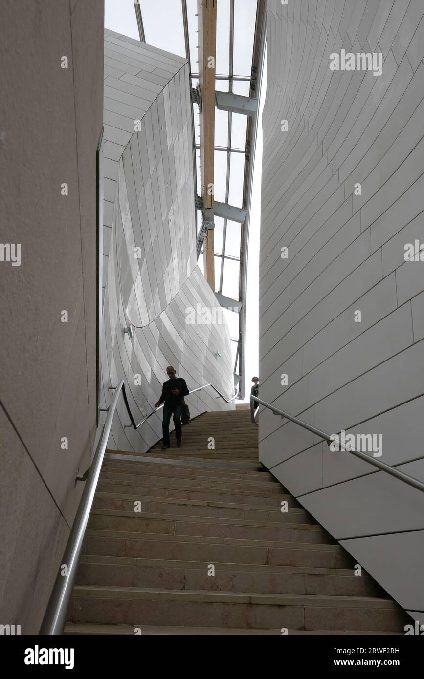 AN INTERNAL VIEW OF THE ARCHITECTURAL STRUCTURE OF THE LOUIS VUITTON ...