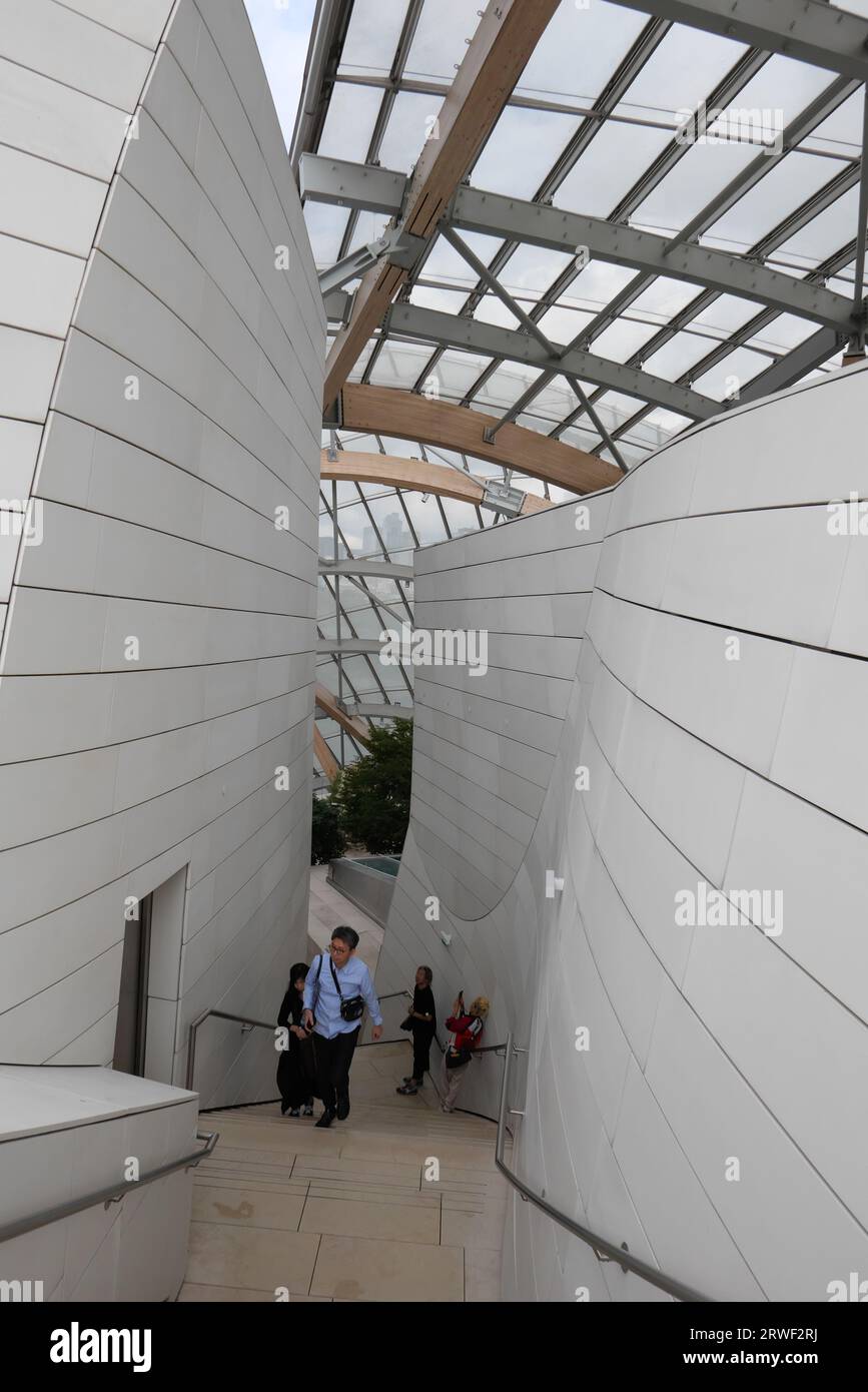 AN INTERNAL VIEW OF THE ARCHITECTURAL STRUCTURE OF THE LOUIS VUITTON ...