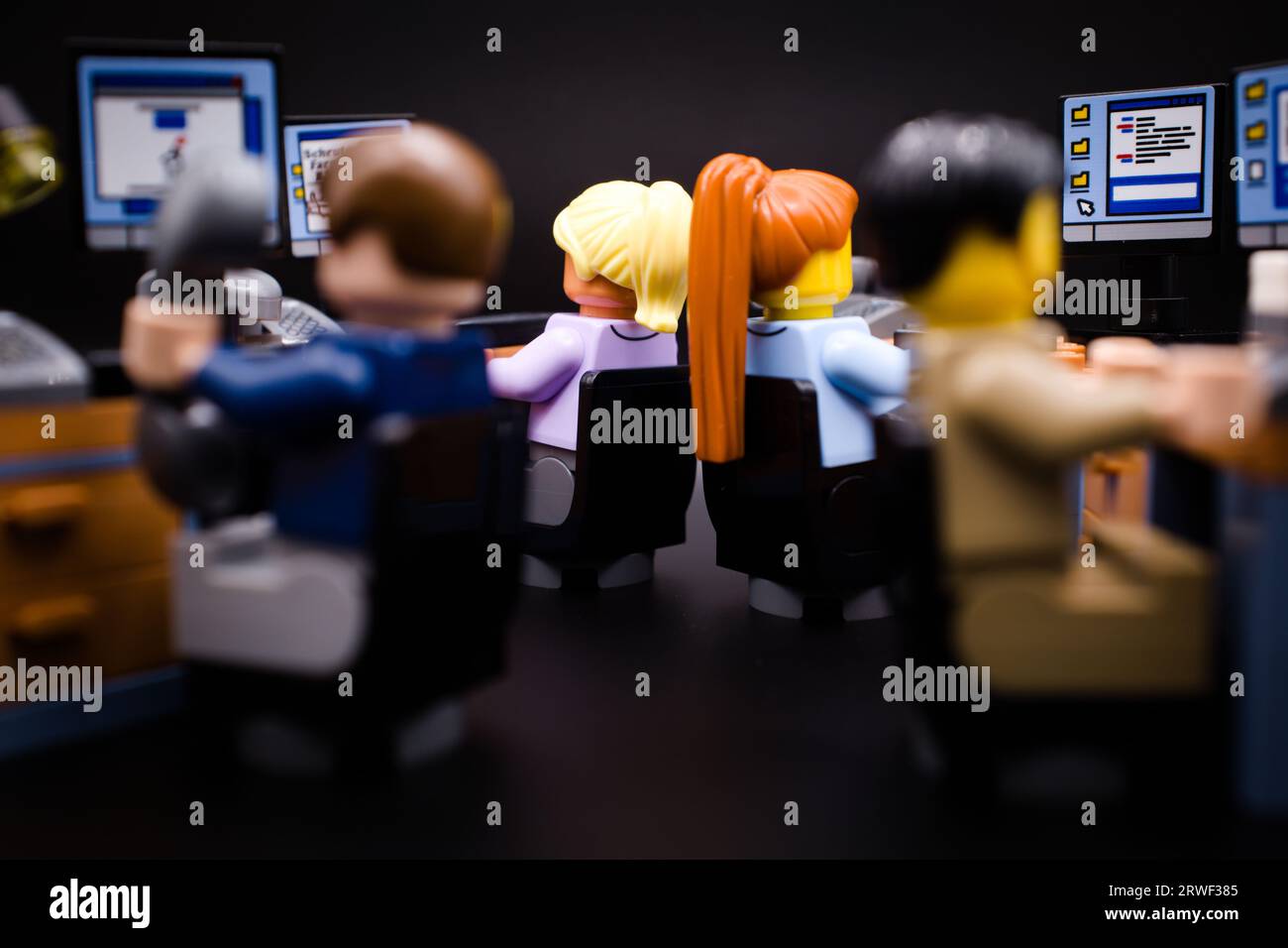 White-collar workers in a open space office Stock Photo