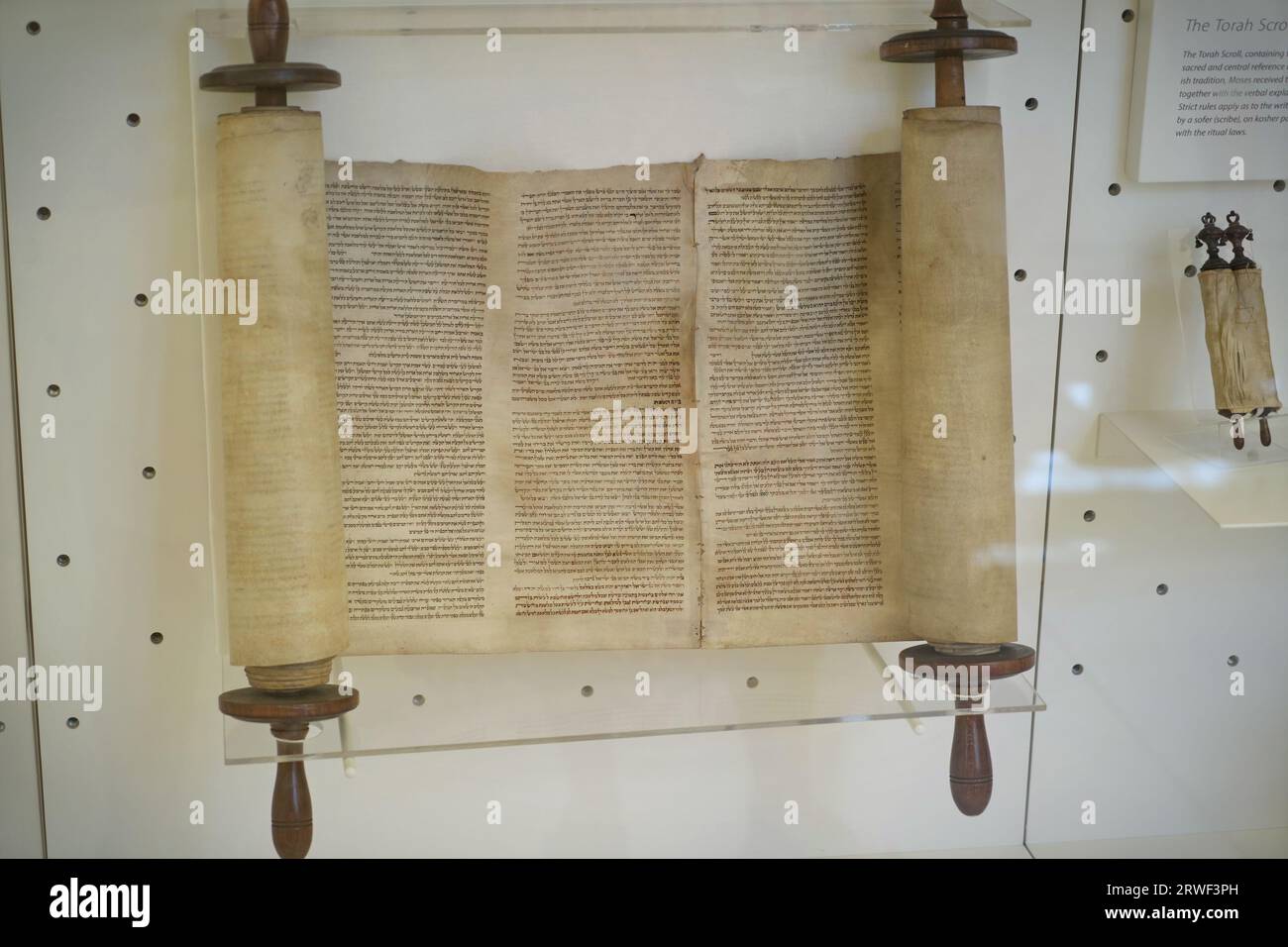 Budapest Hungary August 21 2023 Torah Scroll In The Museum At The Budapest Hungary August 21 2023 Torah Scroll In The Museum At The