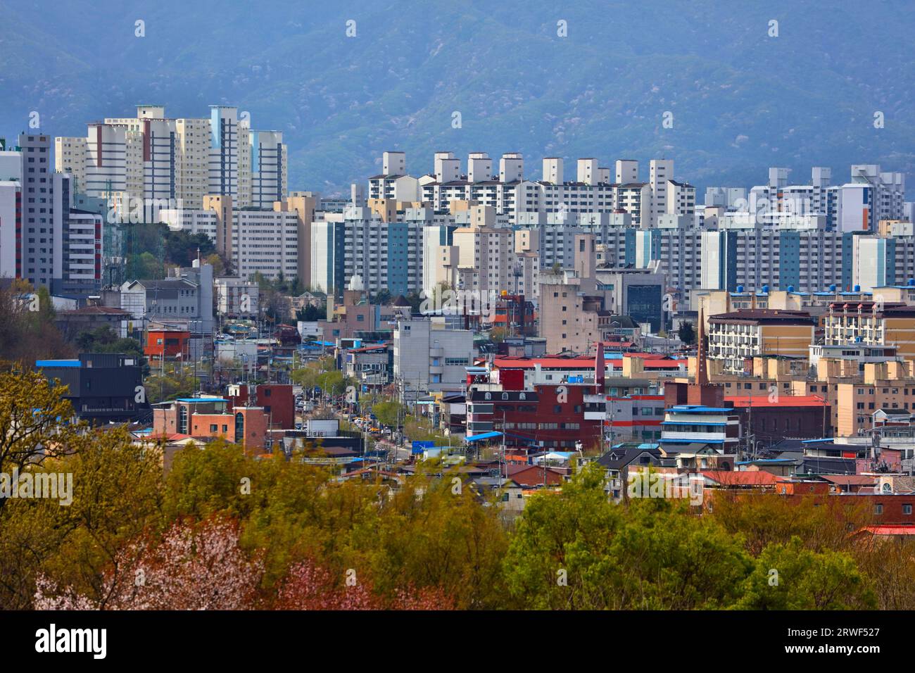 Jeonju modern residential district in South Korea. Apartment buildings