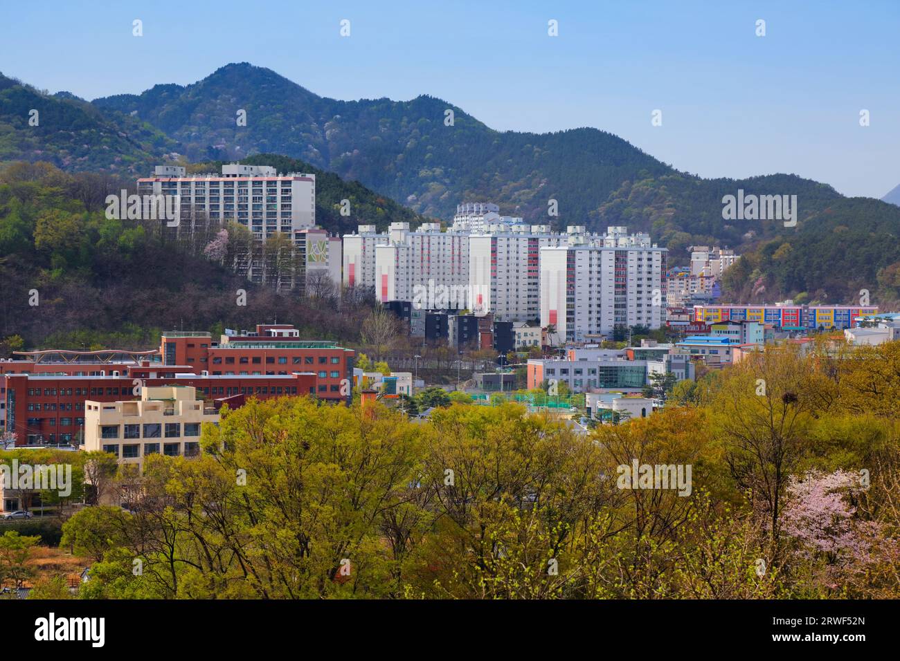 Jeonju modern residential district in South Korea. Apartment buildings
