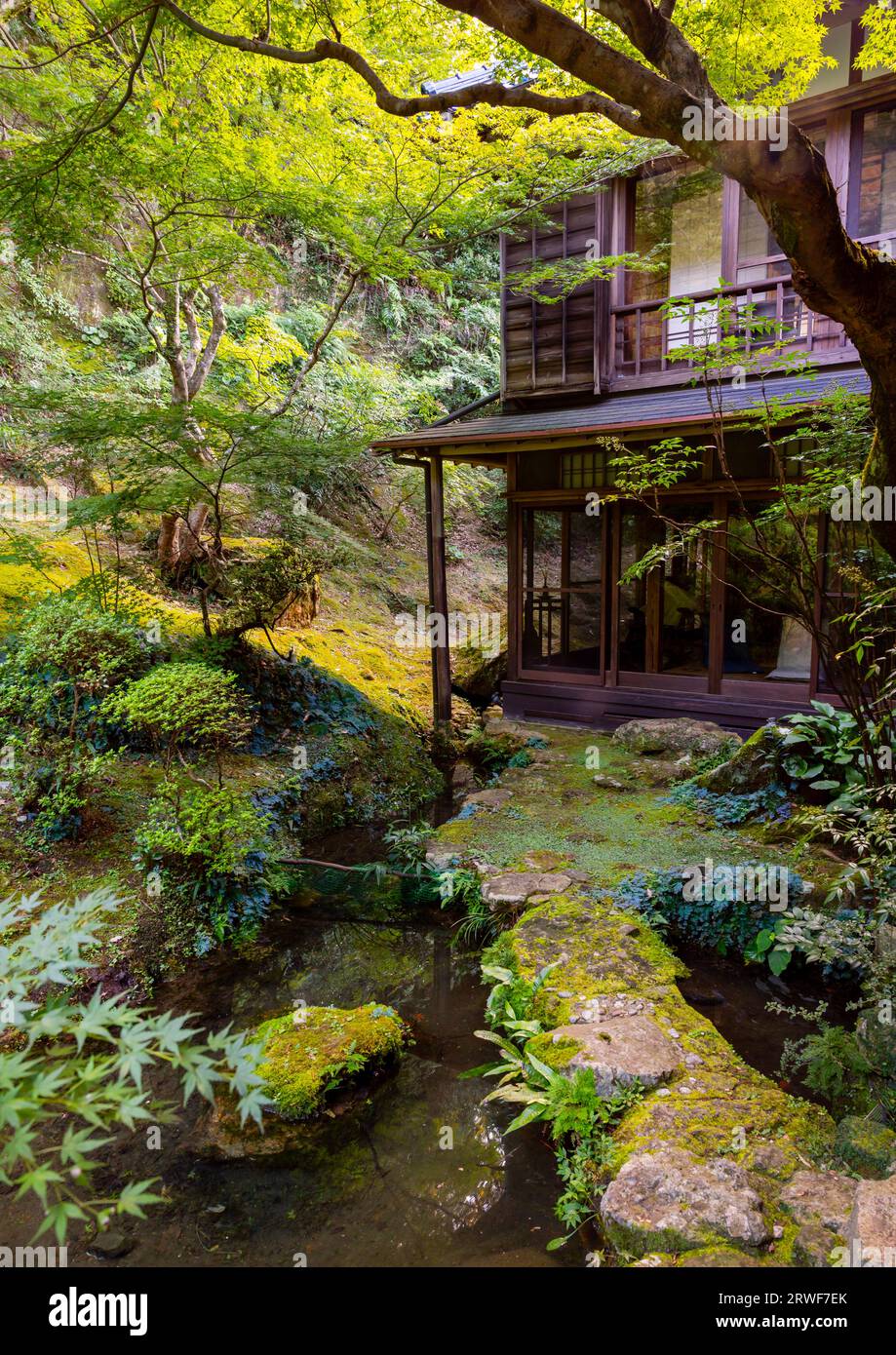 Old japanese house and garden, Kyushu region, Arita, Japan Stock Photo