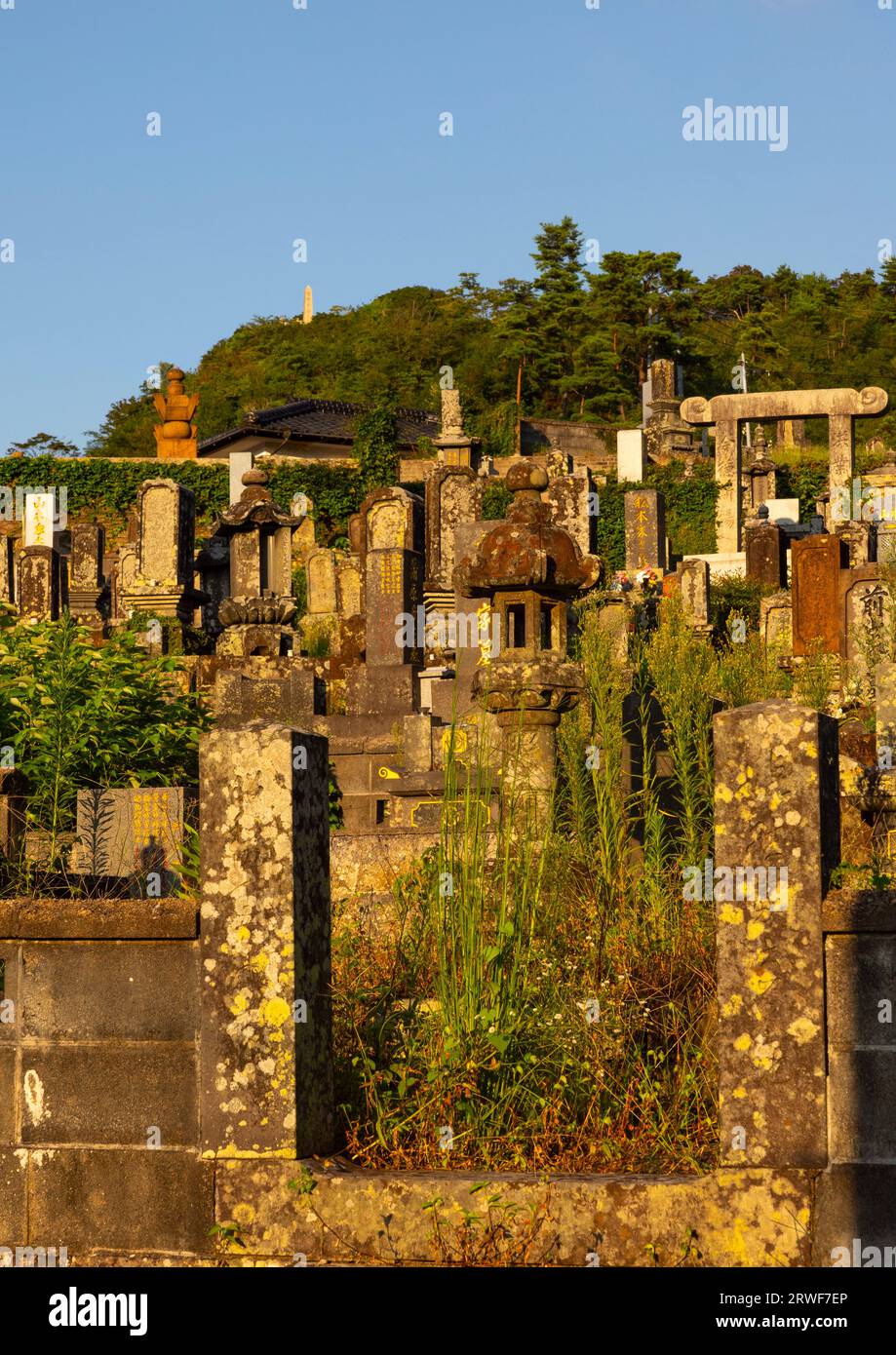 Tombs in cemetery, Kyushu region, Arita, Japan Stock Photo