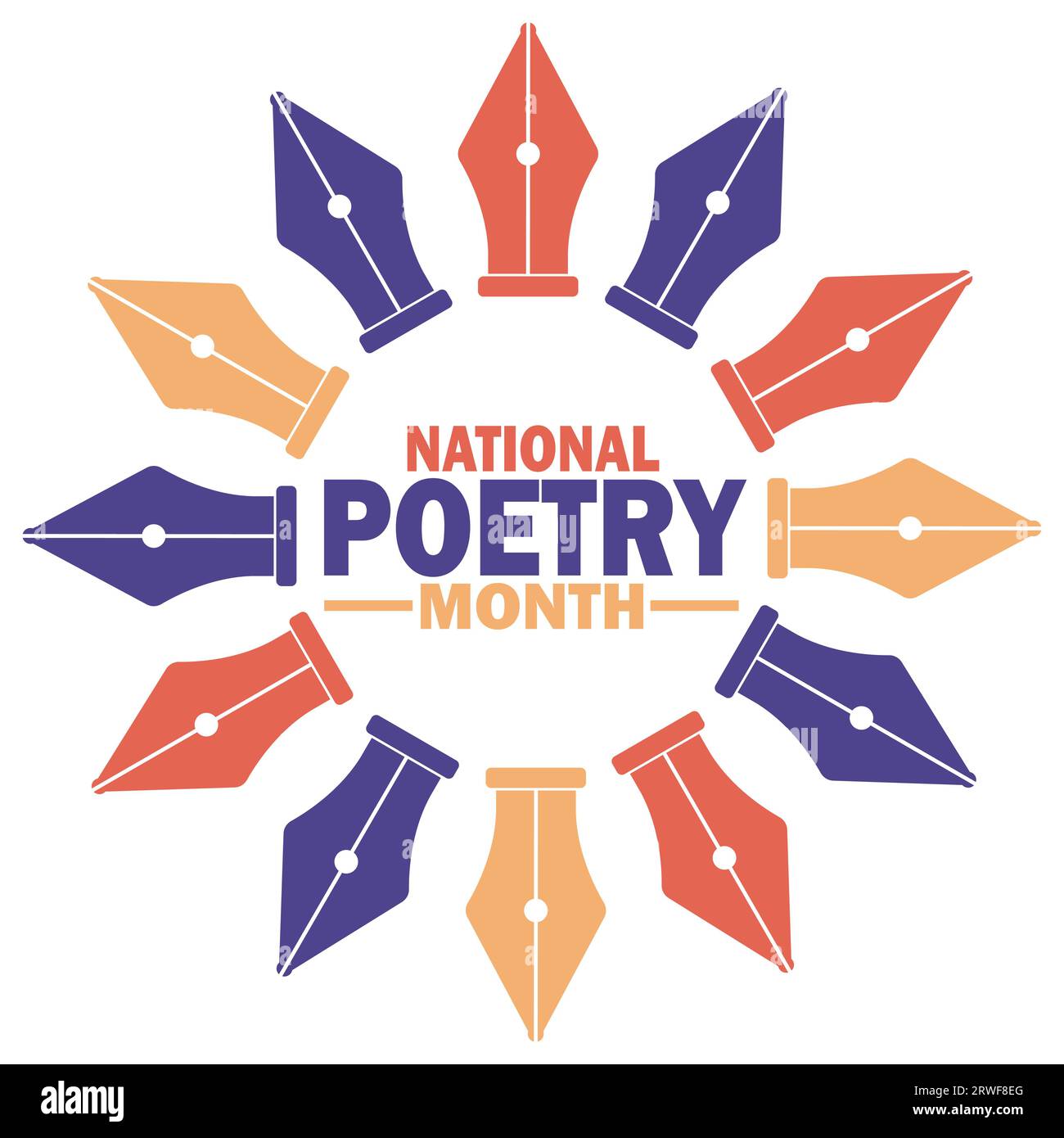 National Poetry Month. Vector illustration. Suitable for greeting card
