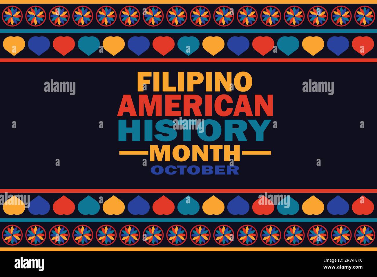 Filipino American History Month October. Vector illustration. Suitable for greeting card, poster and banner. Stock Vector