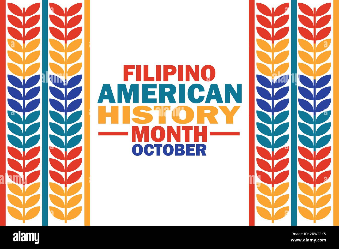 Filipino American History Month October Vector illustration. Holiday concept. Template for background, banner, card, poster with text inscription. Stock Vector