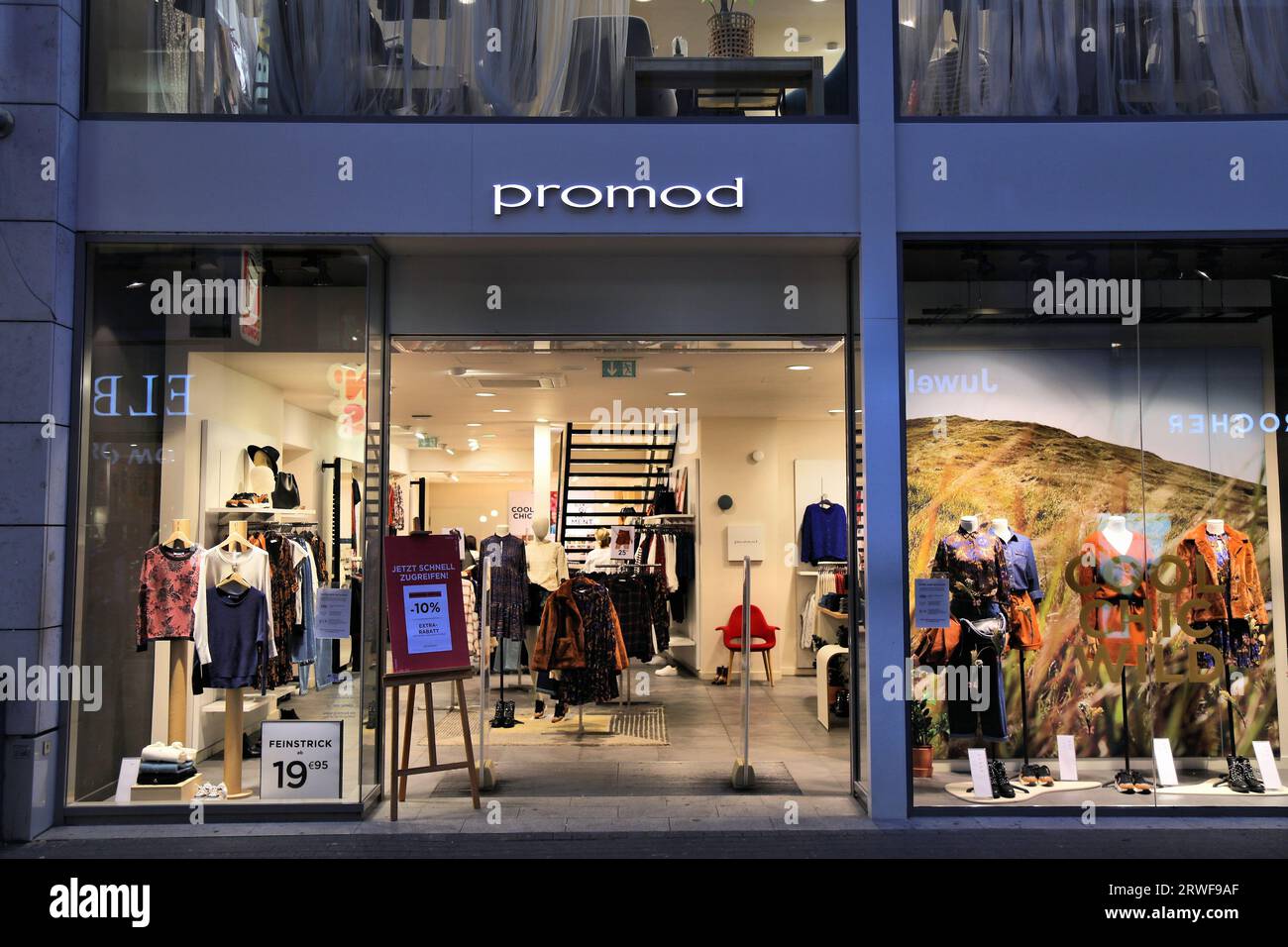 COLOGNE, GERMANY - SEPTEMBER 21, 2020: Promod clothes store in Hohe Strasse (High Street) of Cologne, Germany. Hohe Strasse is one of busiest shopping Stock Photo