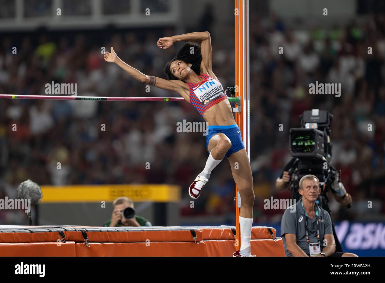 Vashti Cunningham participating in the High Jump at the World Athletics