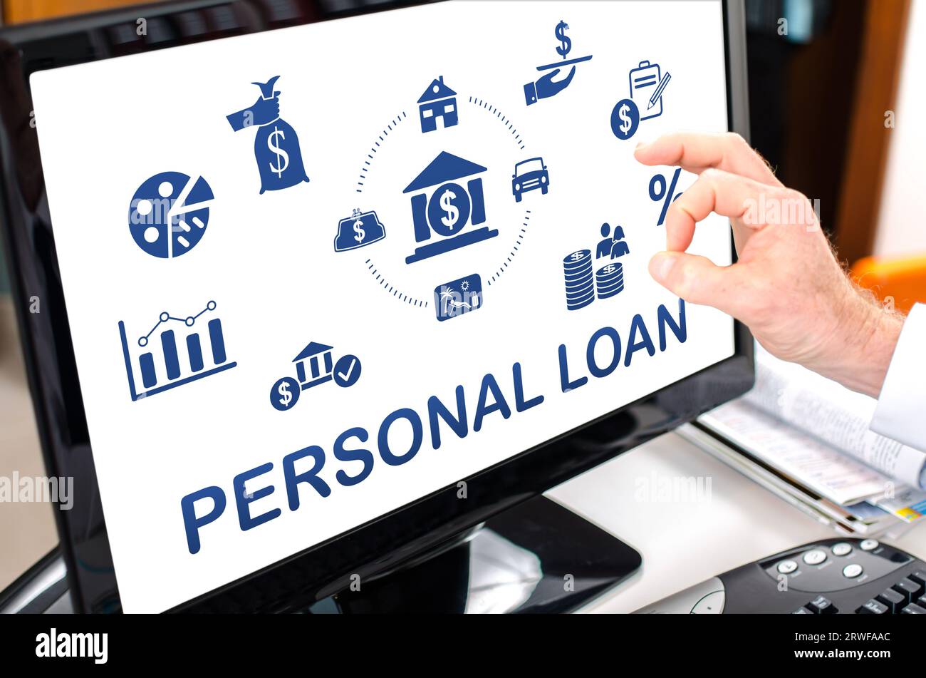 Personal loan concept shown on a computer screen Stock Photo