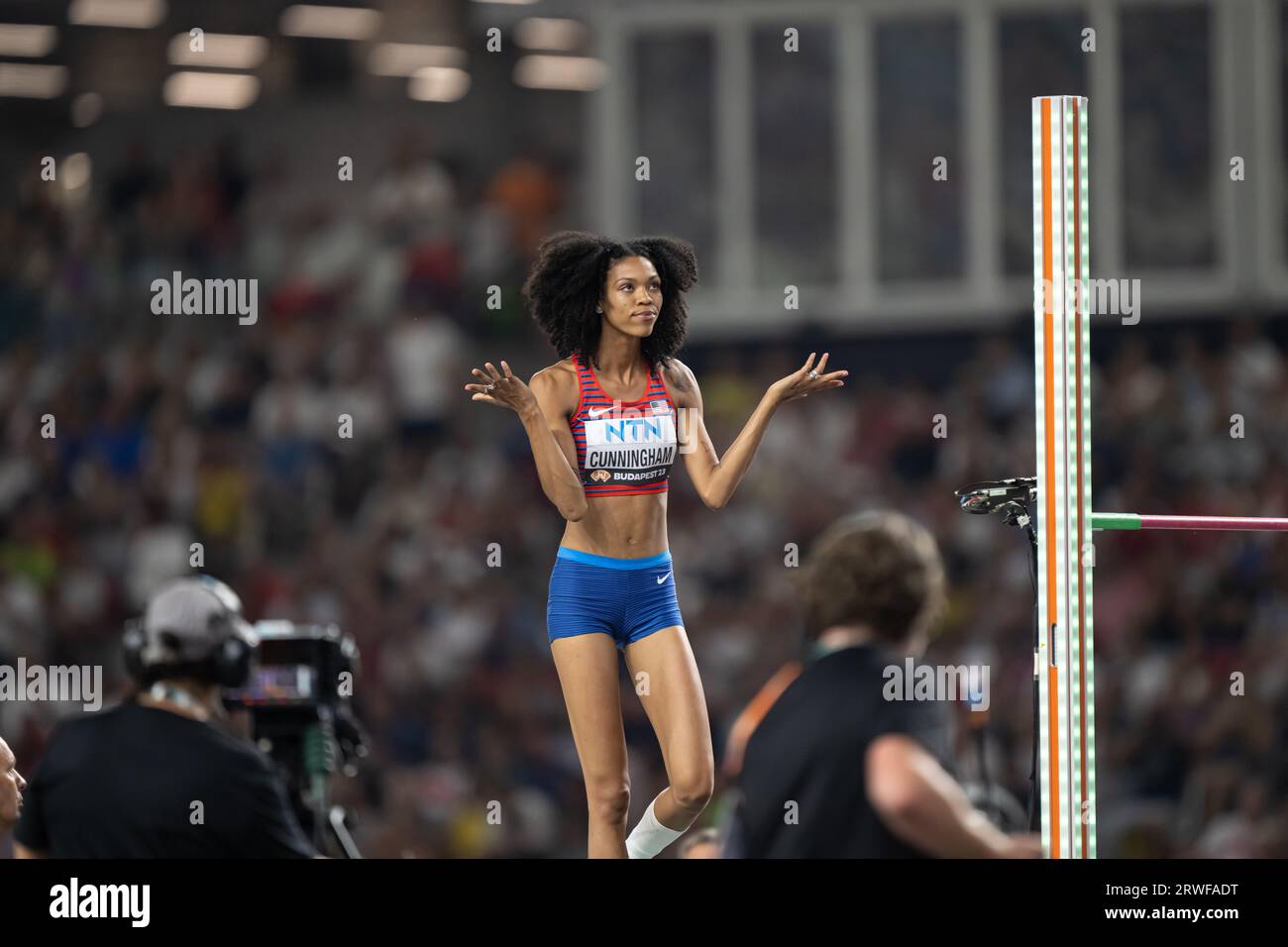 Vashti Cunningham participating in the High Jump at the World Athletics
