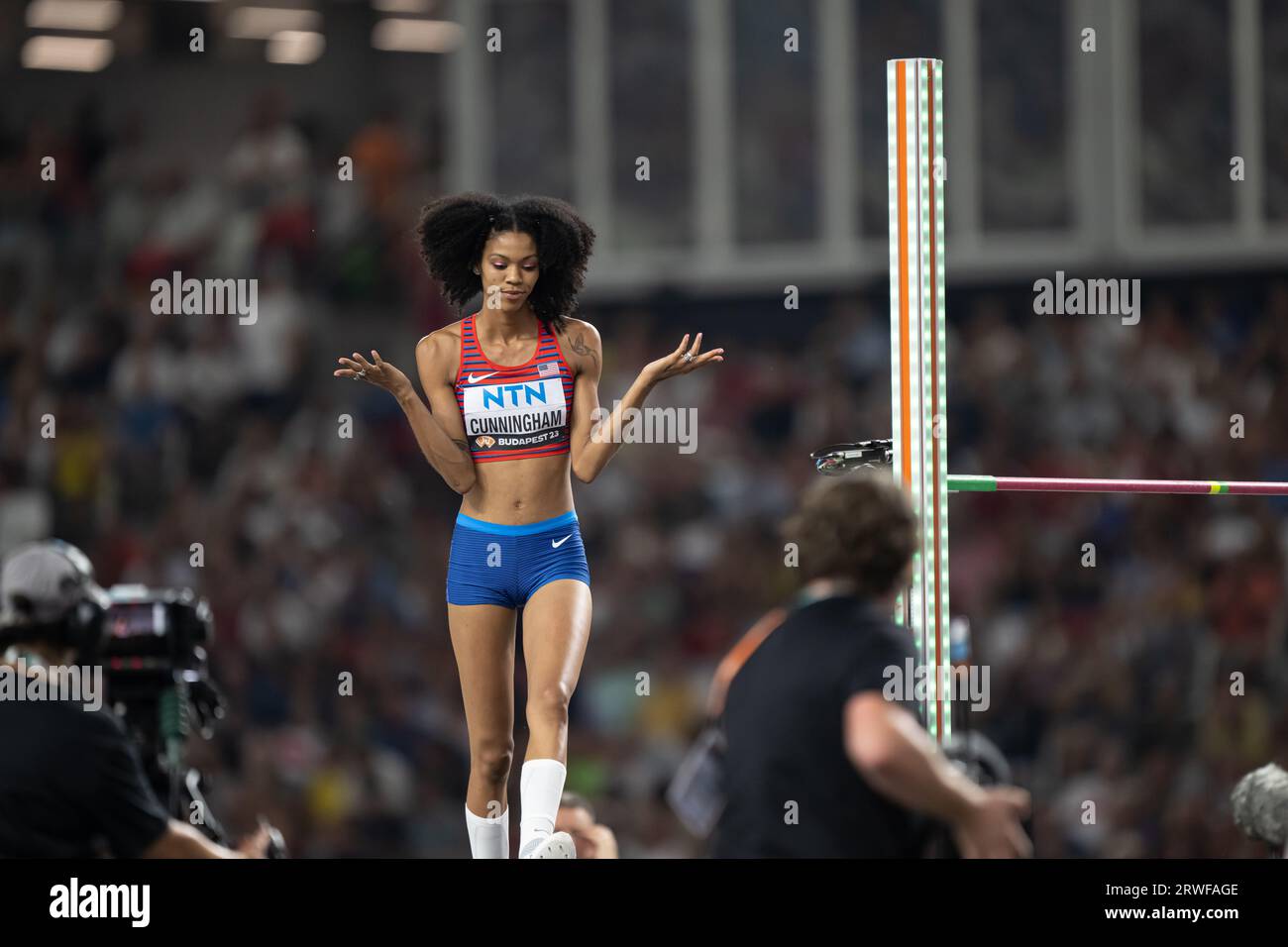 Vashti Cunningham participating in the High Jump at the World Athletics