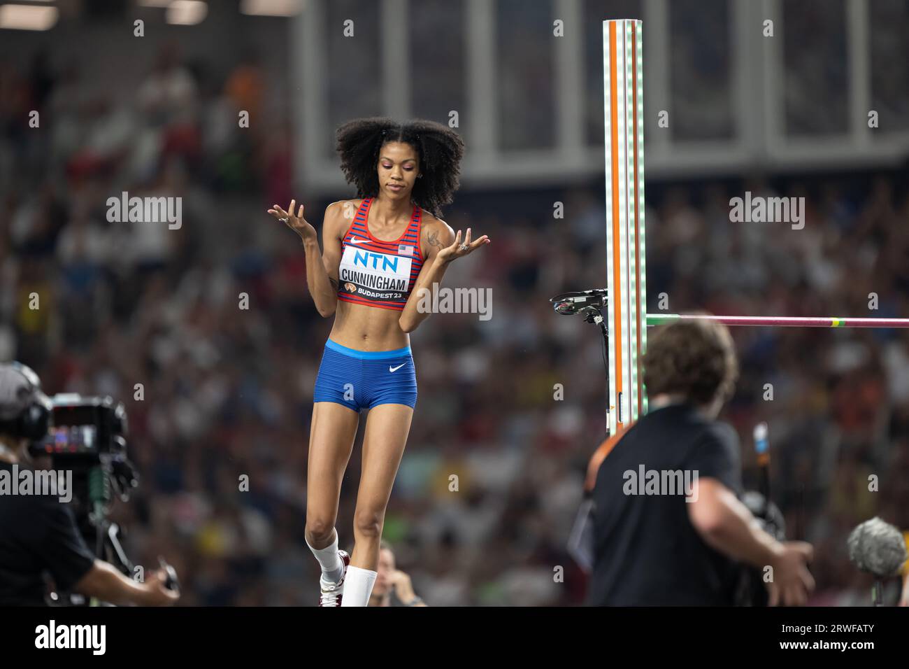 Vashti Cunningham participating in the High Jump at the World Athletics
