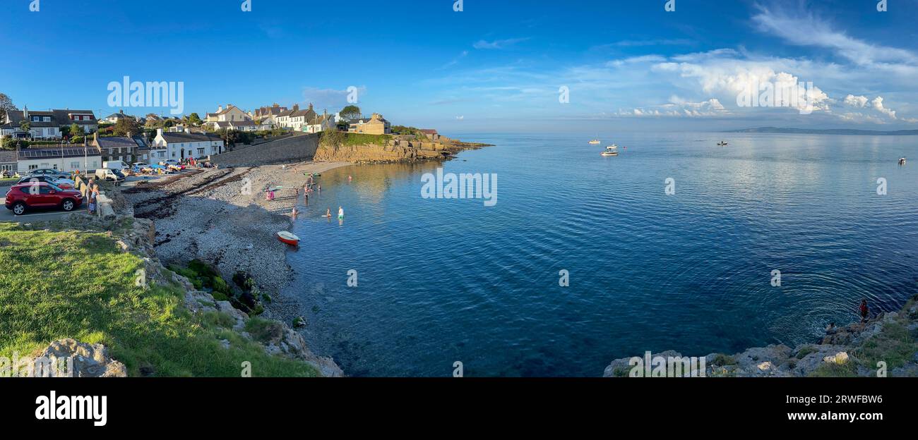 Moelfre Village on the island of Anglesey in north Wales in the United Kingdom. Stock Photo