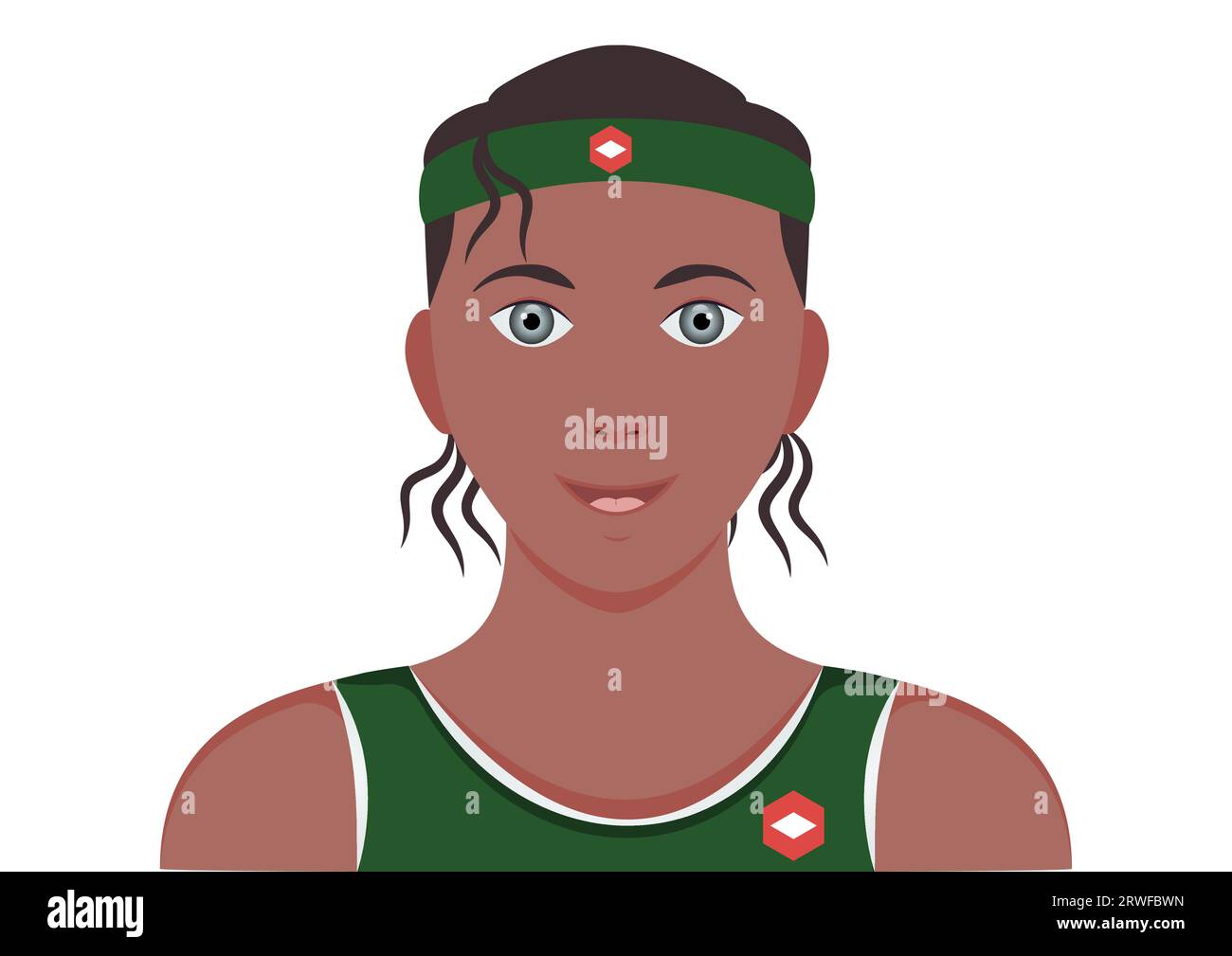 Portrait of a basketball player clipart vector on white background Stock Vector