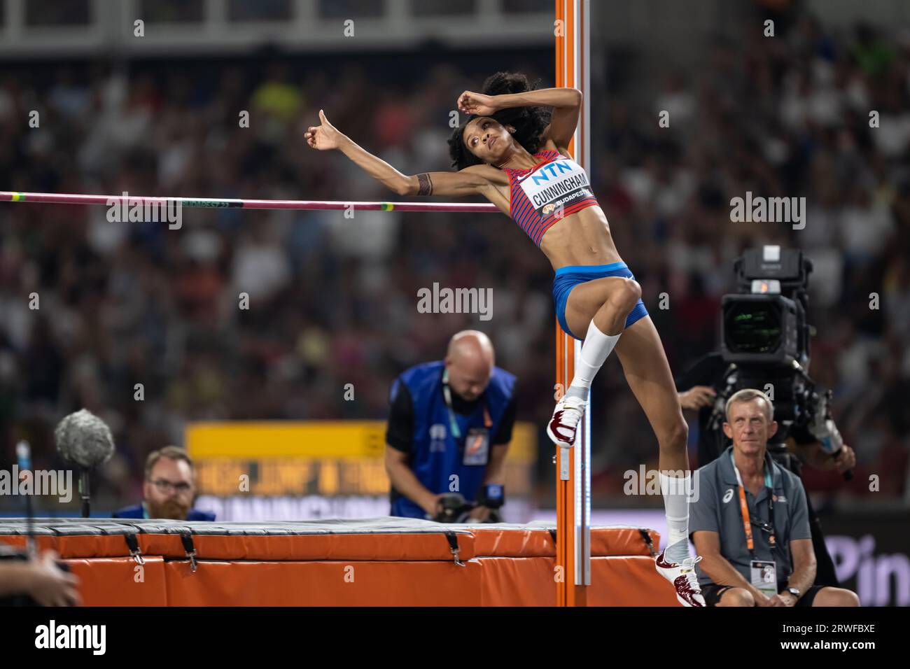 Vashti Cunningham participating in the High Jump at the World Athletics