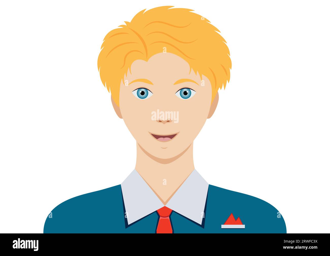 Portrait of a Steward clipart vector on white background. Flight attendant man character Stock Vector