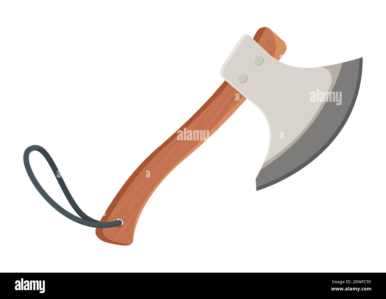 Hiking axe vector flat design. Camping axe clipart isolated on white
