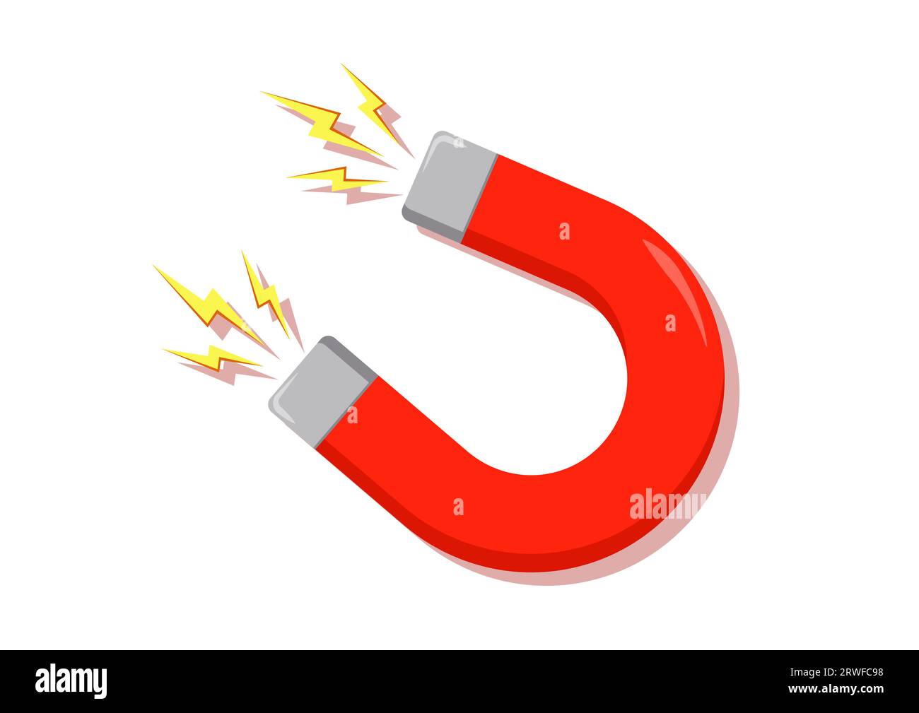 Magnet With Two Poles Cartoon Vector Flat Design Stock Vector