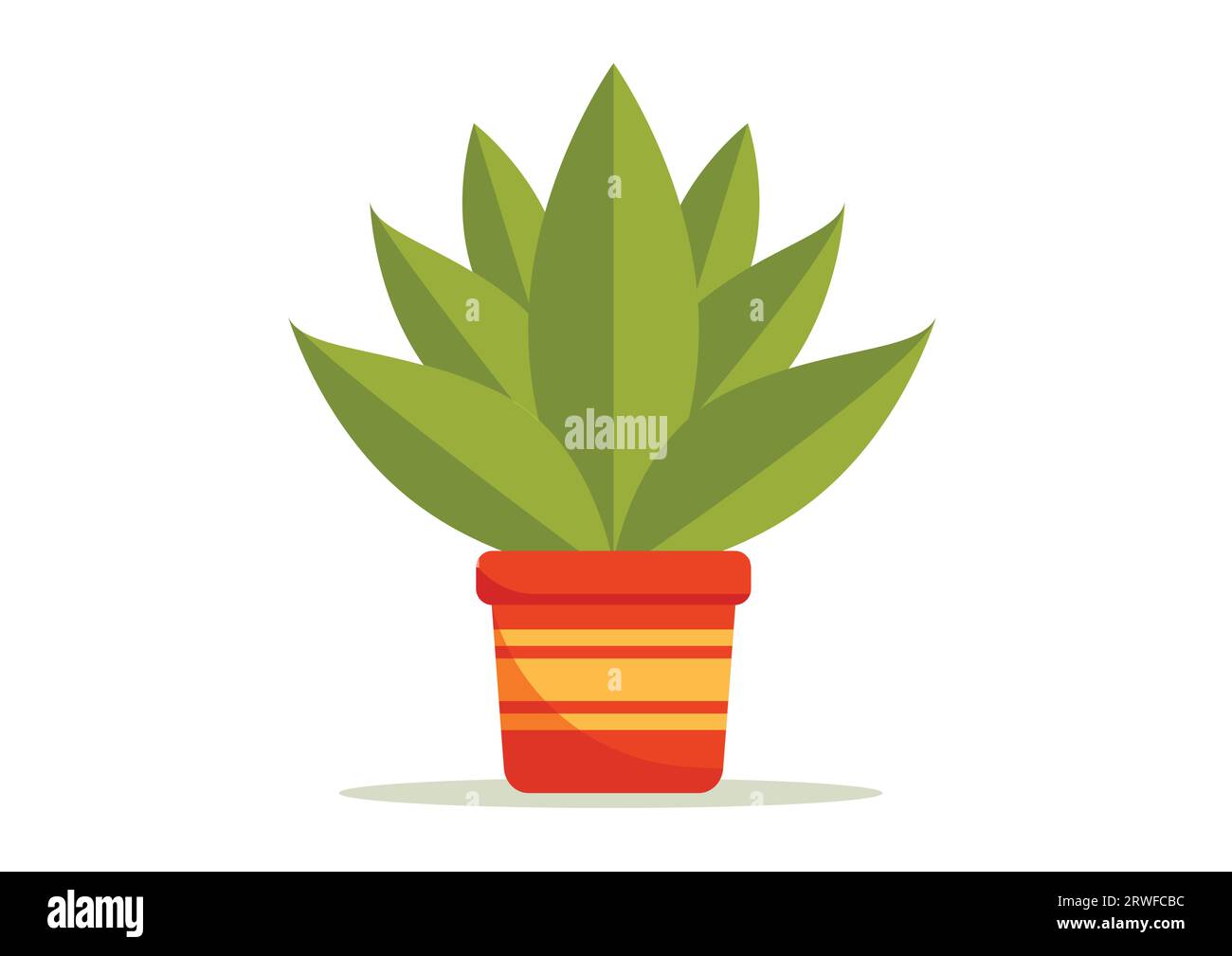 Houseplant in a Flower Pot Vector Flat Design Stock Vector