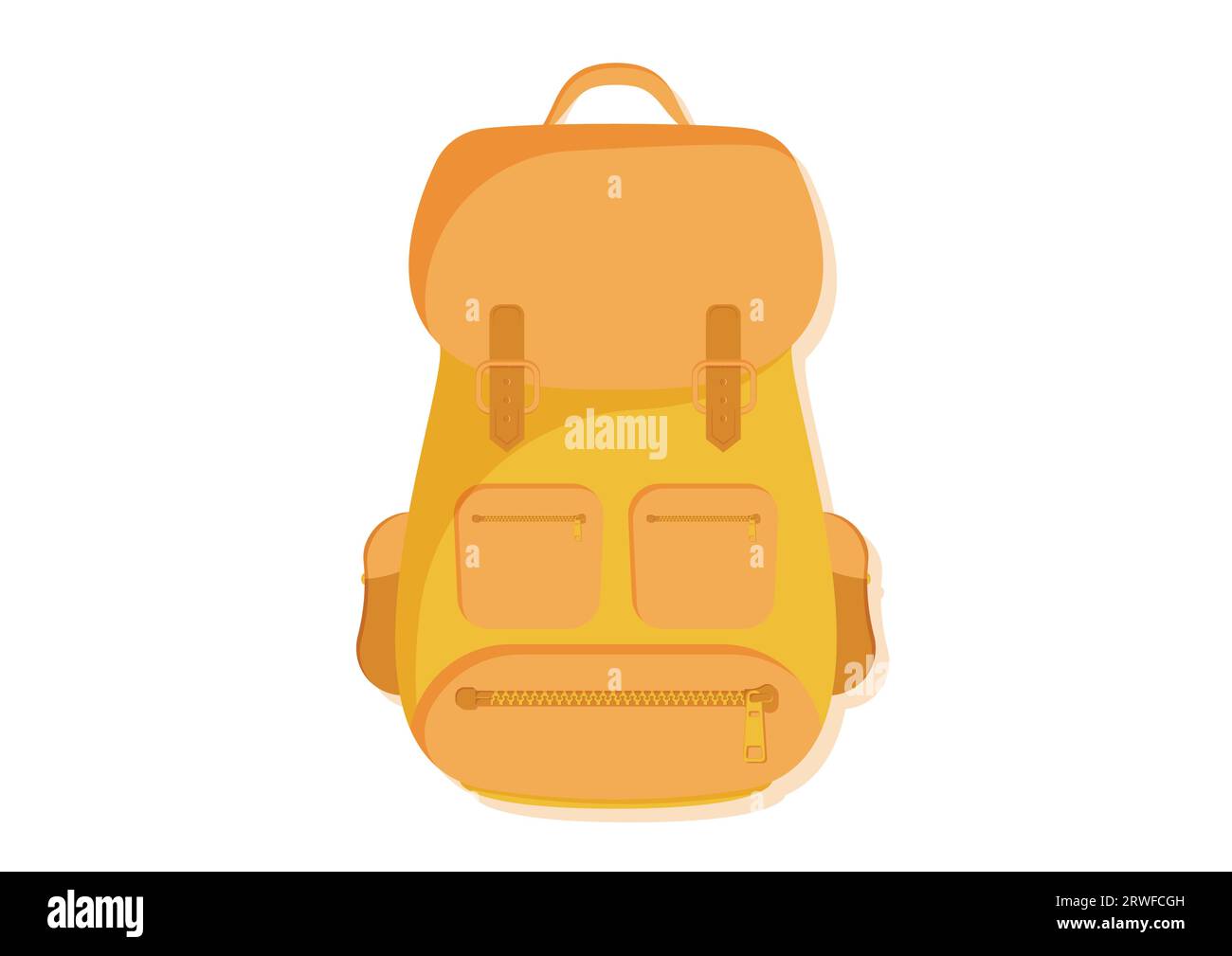 Hiking backpack bag vector flat design. Tourist backpack isolated on