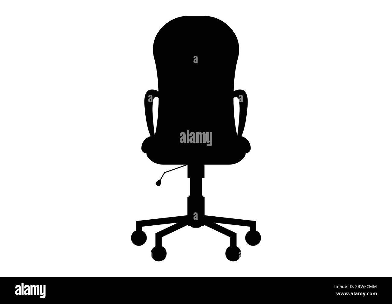 Black and white swivel office chair vector flat design isolated on white background Stock Vector