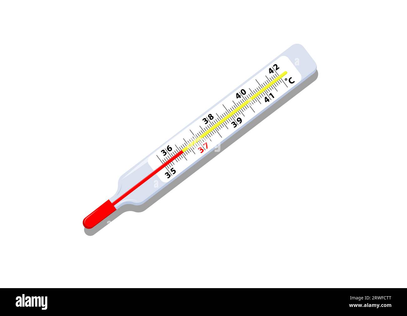 Medical Thermometer Cartoon Vector Flat Design Isolated on White Background Stock Vector