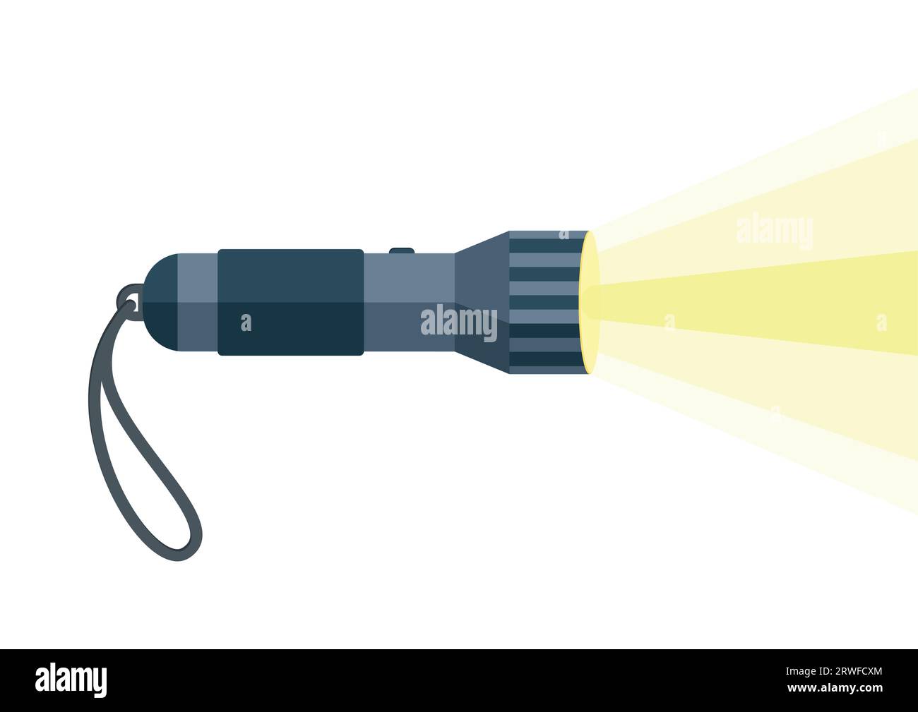 Tourist pocket flashlight lantern vector flat design isolated on white