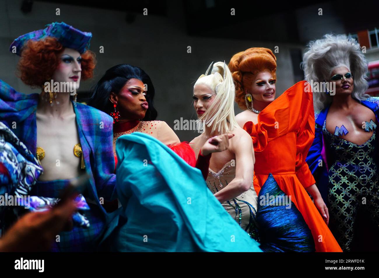 This year's Drag queens contestants outside BBC New Broadcasting House ...