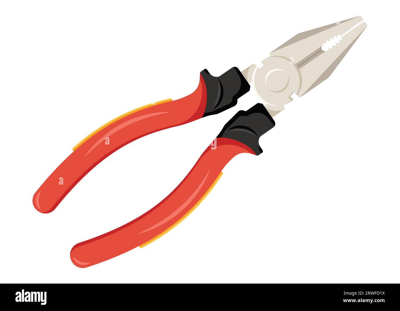 Red pliers work tools clipart vector flat design isolated on white